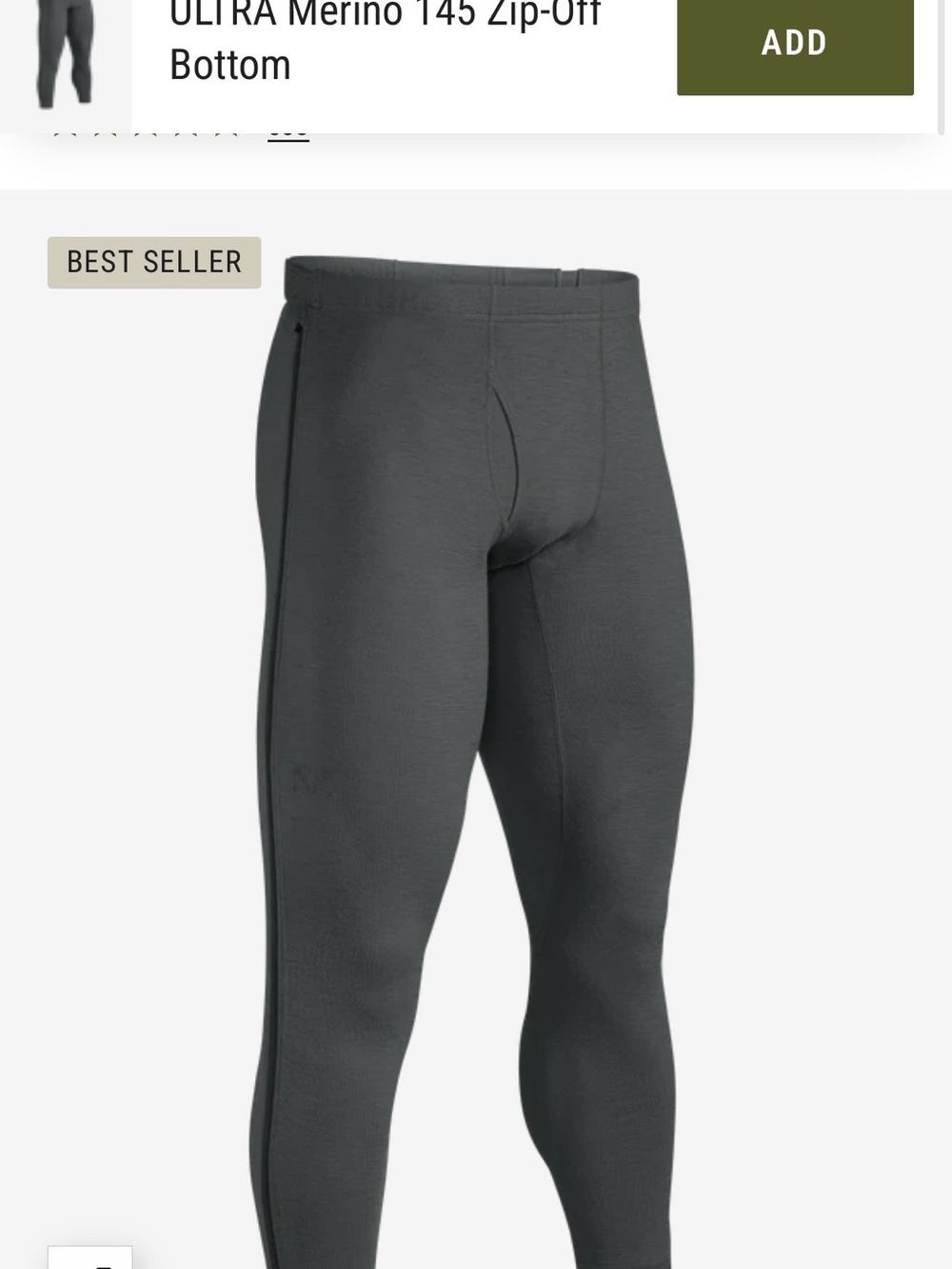 New Kuiu ULTRA Merino 145 Zip-Off Bottom size large